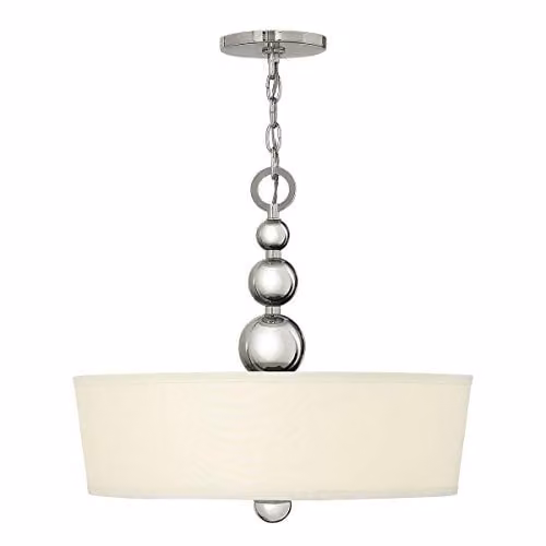 Loops Modern 3 Bulb Cylinder Ceiling Pendant Light Fitting in Silver and White with LED E27 Bulbs