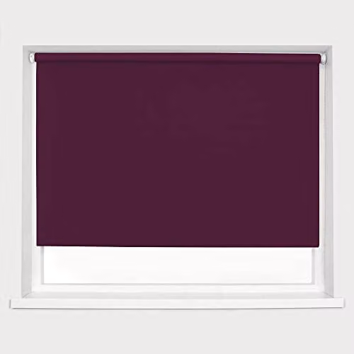 Caecus Purple Blackout Roller Blind with Thermal Insulation and UV Resistance, Width: 60 cm, Drop: 160 cm – 1