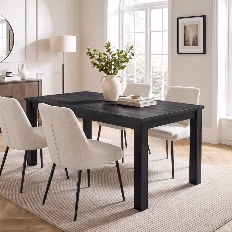 DHS Hartley Industrial Extendable Rectangular Dining Table in Black