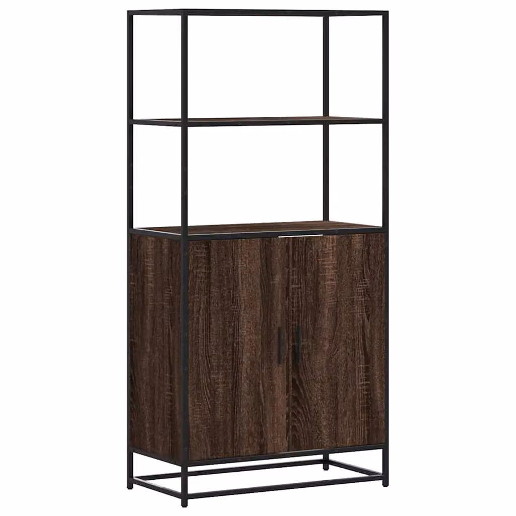 Berkfield Home Highboard in Brown Oak, W/D/H: 68 x 35 x 139 cm – 2