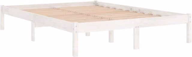 Berkfield Home Modern Super King Size Bed Frame in White Solid Pine Wood, W/D/H: 180 x 200 cm – 1