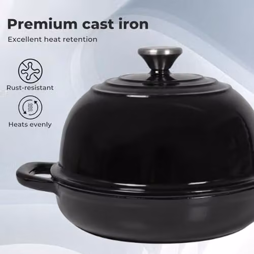 Toque Enamelled Cast Iron Dutch Oven Casserole Dish in Black – 3