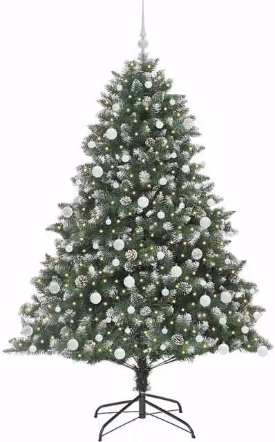 Berkfield Home Modern Artificial Christmas Tree with Stand, Green, W/D/H: 126 x 126 x 180 cm
