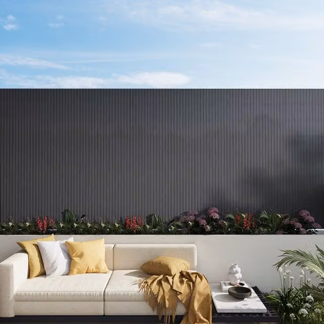 Livingandhome Woven PVC Garden Screening Mat, Grey, W: 500 cm, H: 150 cm