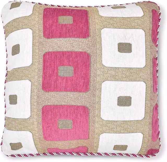 Intimates Pink Glitter Square Filled Cushion, W x D: 43 x 43 cm