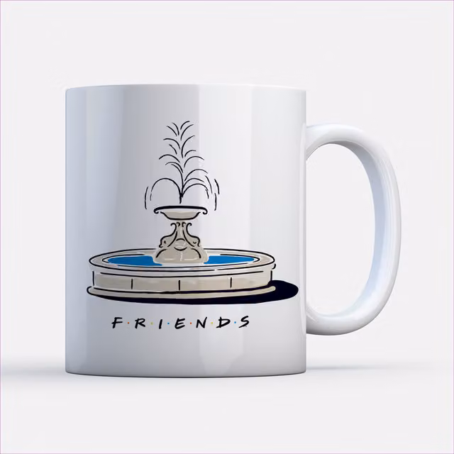 Official Friends Ceramic Fountain Mug in White
