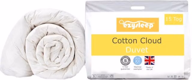 Ezysleep 15 Tog Cotton Cloud Duvet in White