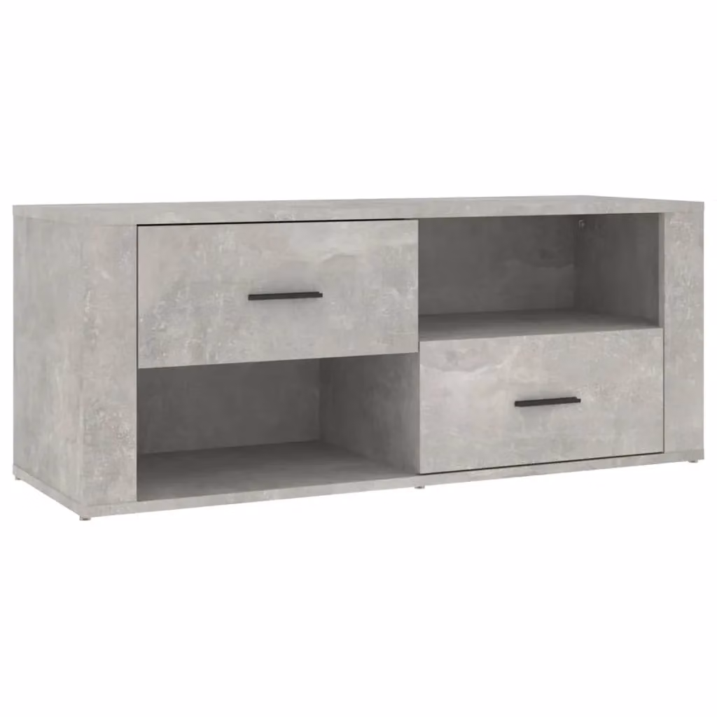 Berkfield Home TV Cabinet in Concrete Grey, Engineered Wood, W/D/H: 100 x 35 x 40 cm – 2