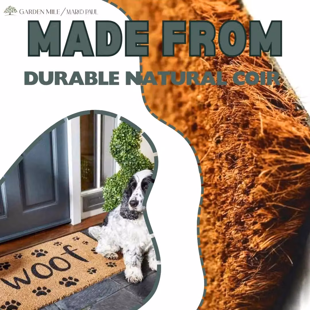 Marco Paul Woof Non Slip Coir Door Mat, Brown and Multicolour, W: 75.0 cm, D: 45.0 cm – 7