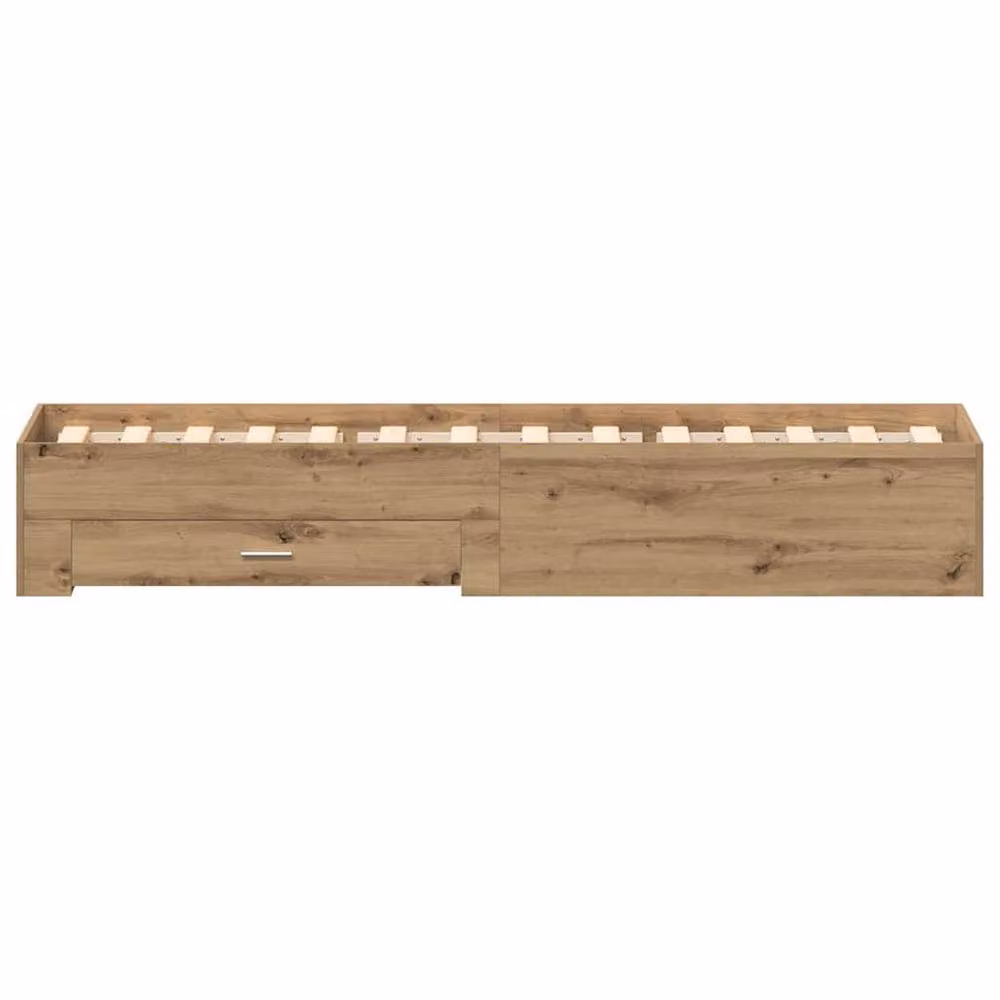 Berkfield Home Modern Artisan Oak Bed Frame in Brown, W/D/H: 100 x 200 cm – 2