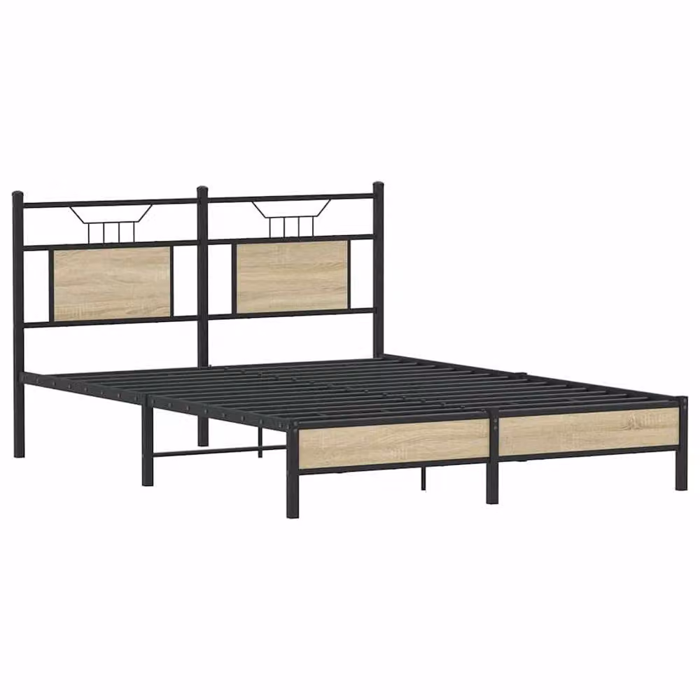 Berkfield Home Sonoma Oak King Size Bed Frame in Brown, W: 150 cm, D: 200 cm – 3
