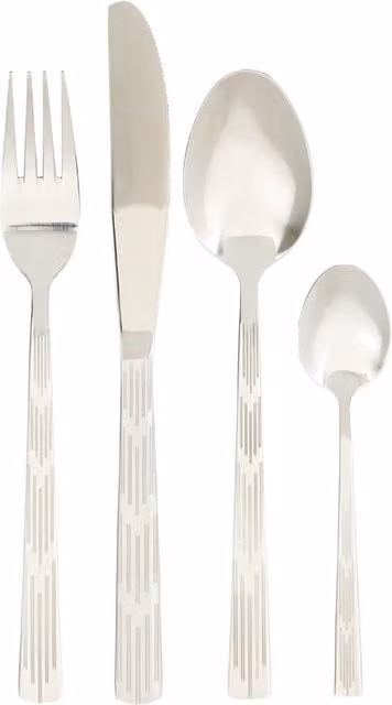 Orsina 16 Piece Polished Stainless Steel Cutlery Set in White and Silver