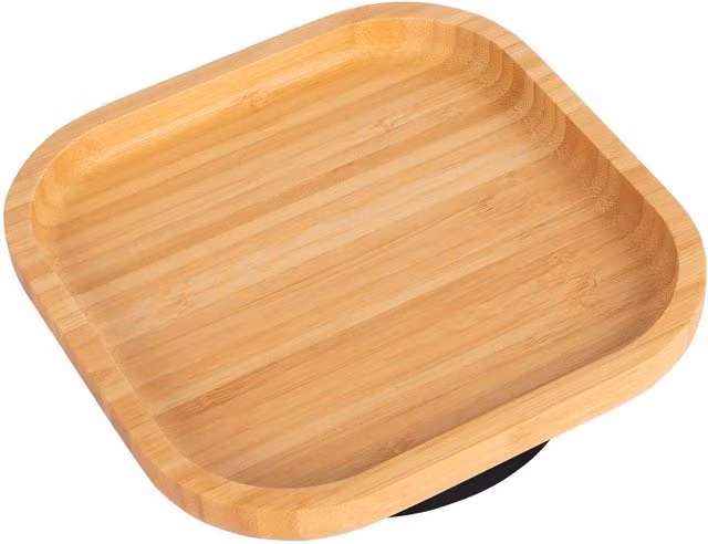 Tiny Dining Children's Bamboo Suction Bowl in Black and Brown