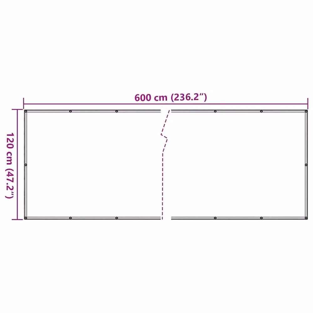 Berkfield Home Durable Anthracite Balcony Privacy Screen, W: 600 cm, H: 120 cm – 5