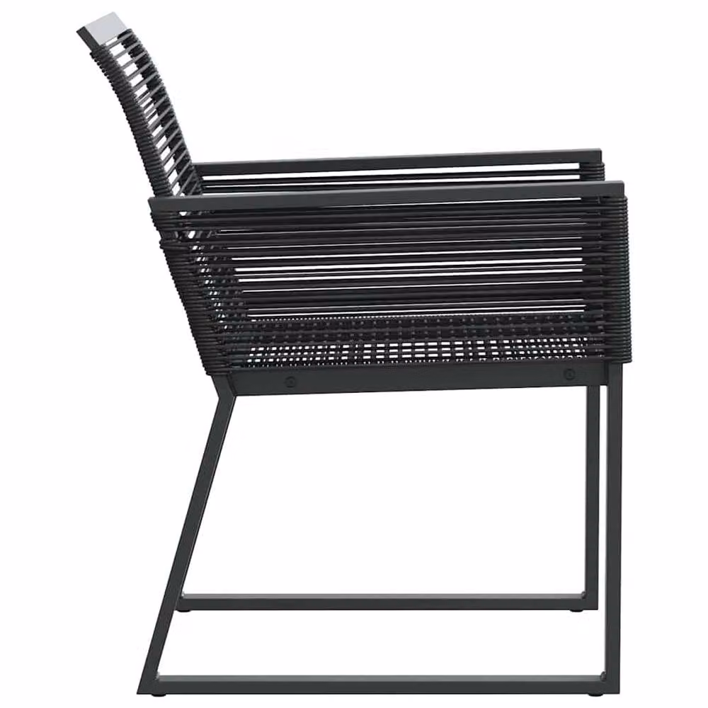 Berkfield Home Set of 4 Modern Black Poly Rattan and Steel Garden Chairs – 6