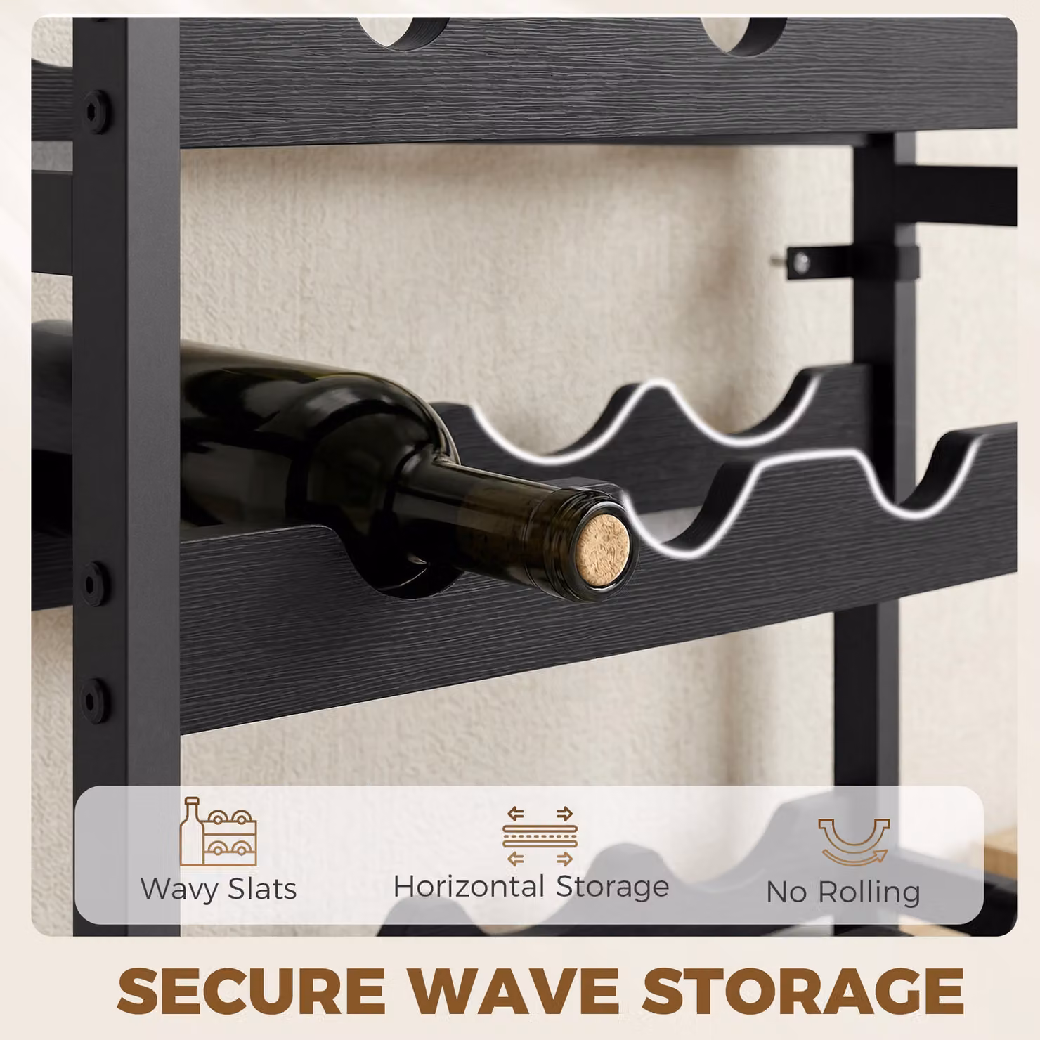HOMCOM Industrial 5-Tier Freestanding Wine Rack and Liquor Cabinet in Black – 5