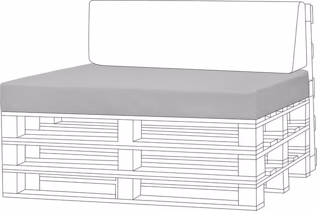 Gardenista Grey Water Repellent Rectangular Outdoor Pallet Seat Pads