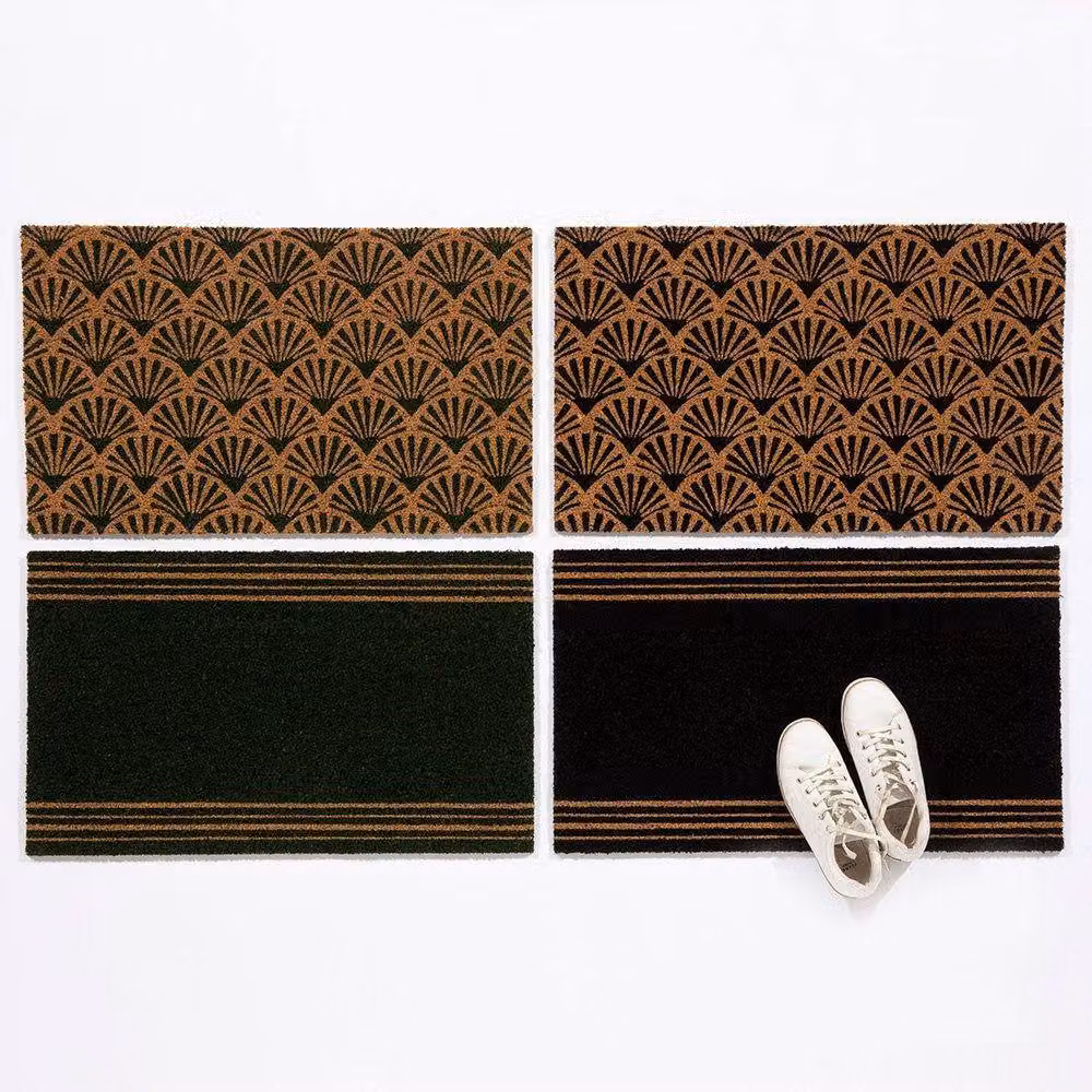 Esselle Astley Art Deco Scallop Doormat, Forest Green and Black, W/D/H: 75 x 45 cm – 4