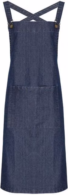 Premier Barista Polycotton Cross Back Full Apron in Blue