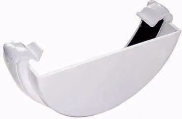 FloPlast Mini Gutter External Stopend, 76mm, White, PVC Half Round