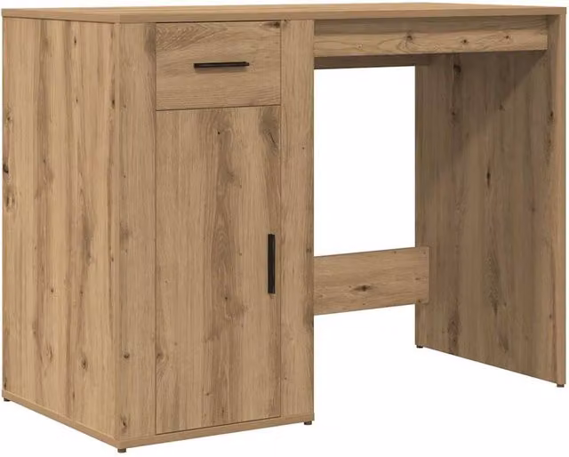 Berkfield Home Artisan Oak Computer Desk in Brown, W/D/H: 100 x 49 x 75 cm