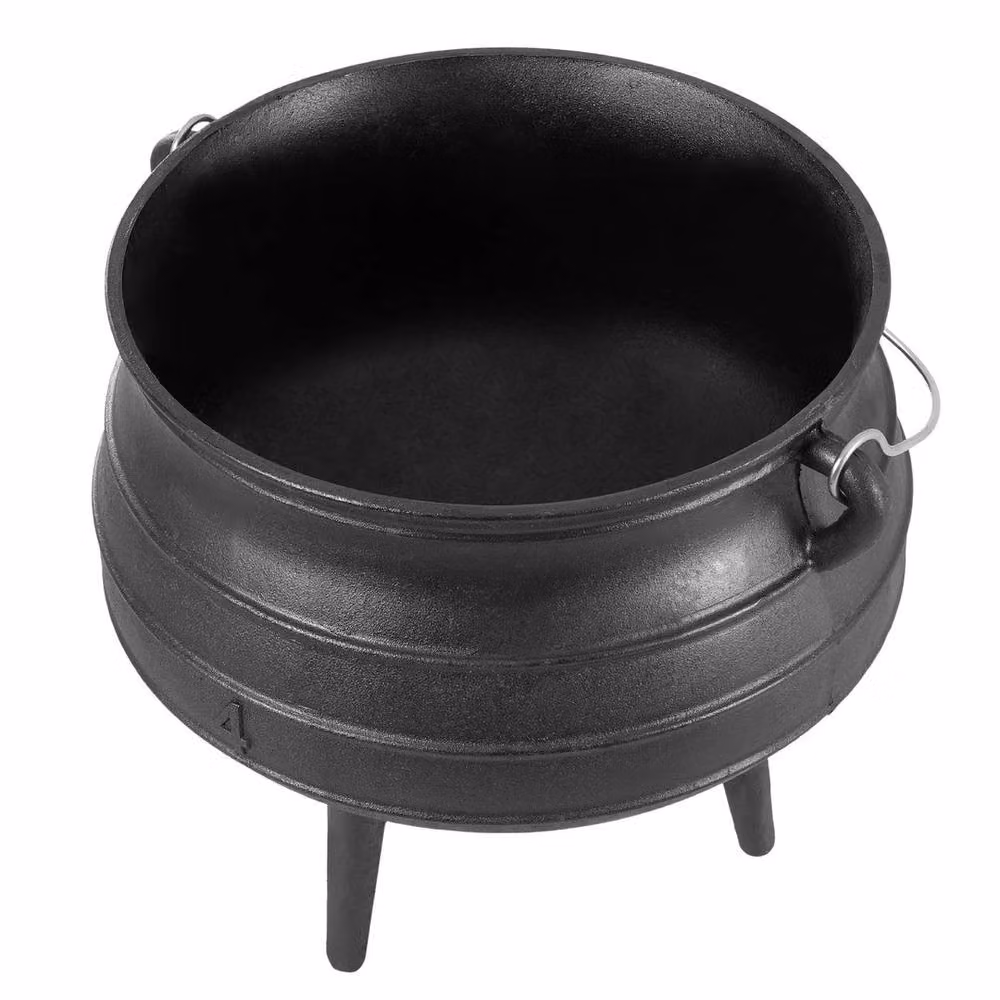 SPETLEK 7L Cast Iron Uncoated Stockpot for Outdoor Camping Cooking, Black, W/D/H: 100 x 60 x 35 cm – 4