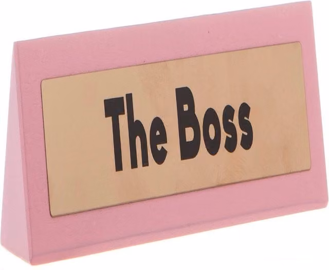 Boxer Gifts Pink and Gold Wooden Tabletop Desk Sign