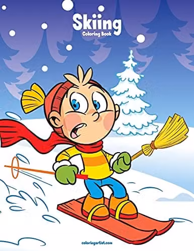 Skiing Coloring Book 1: Volume 1 Multicolour Childrens Activity Book by Createspace