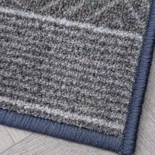 runrug Walton Grey Geometric Hallway Runner Rug, Non-Slip and Stain-Resistant, W: 100 cm, D: 210 cm, H: 0.8 cm – 4