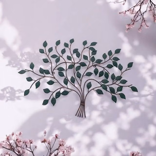 VOGREX Multicolour Metal Tree of Life Wall Art with Floral and Animal Designs, 55 cm – 1