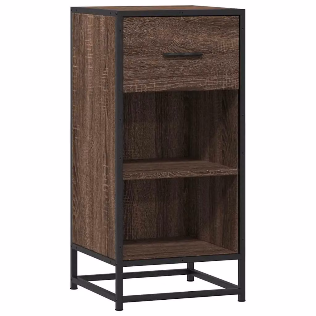 Berkfield Home Industrial Sideboard in Brown Oak, W/D/H: 35.5 x 35 x 76 cm – 2