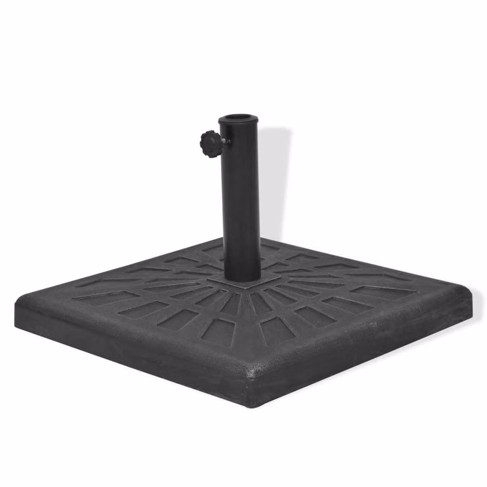 Berkfield Home Square Parasol Base in Black Resin, 19 kg – 3