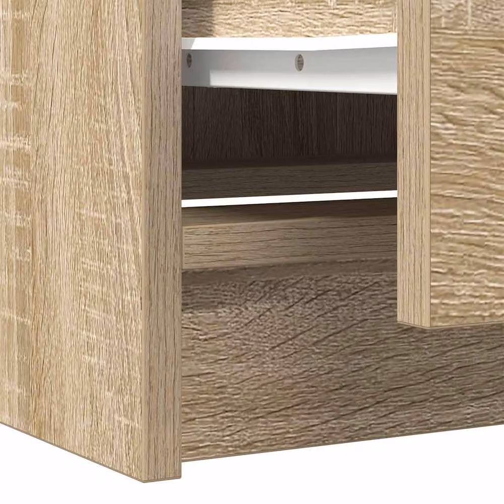 Berkfield Home Modern TV Cabinet in Sonoma Oak and Beige, W/D/H: 40 x 35 x 54 cm – 4
