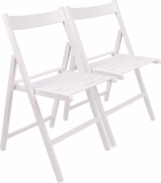 Harbour Housewares White Lacquered Beech Wood Folding Dining Chair