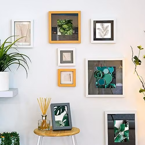 Nicola Spring Square Single Hanging Photo Frame in Grey and White – 2
