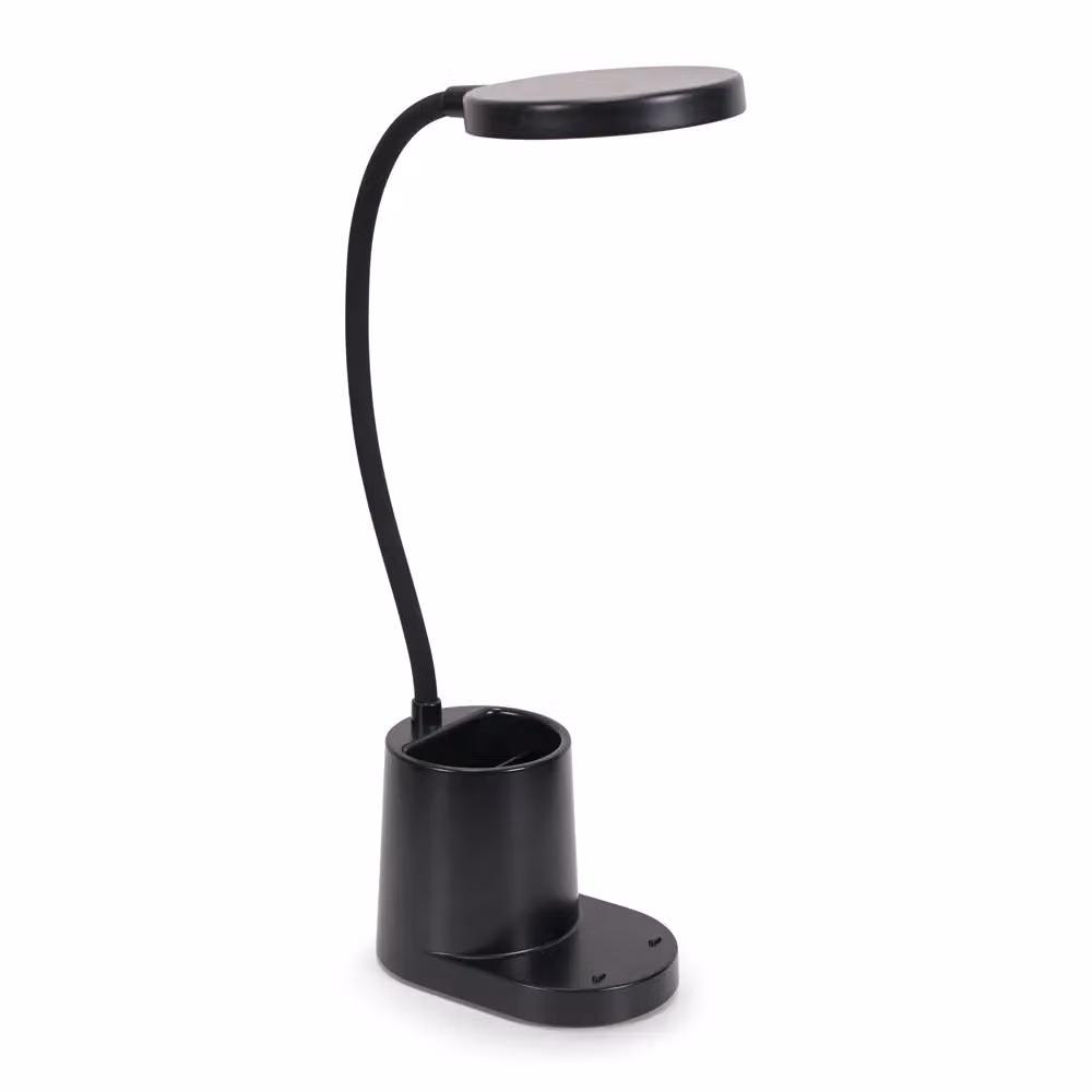 ValueLights Black Rechargeable LED Desk Lamp with Adjustable Flexi Neck, Dimmable Touch Control and Pen Holder – 2