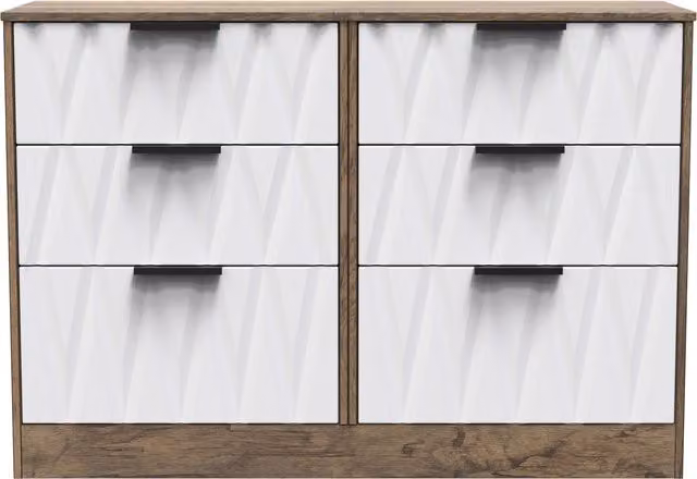 Ready Assembled 2 U Washington 6 Drawer Wide Chest in Dark Brown