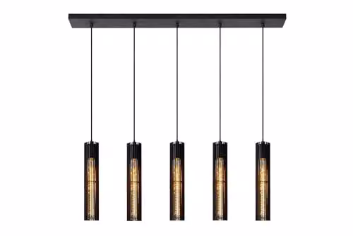 Lucide Lionel Dimmable Adjustable Bar Pendant Light, Black, 5 x E27 – 1