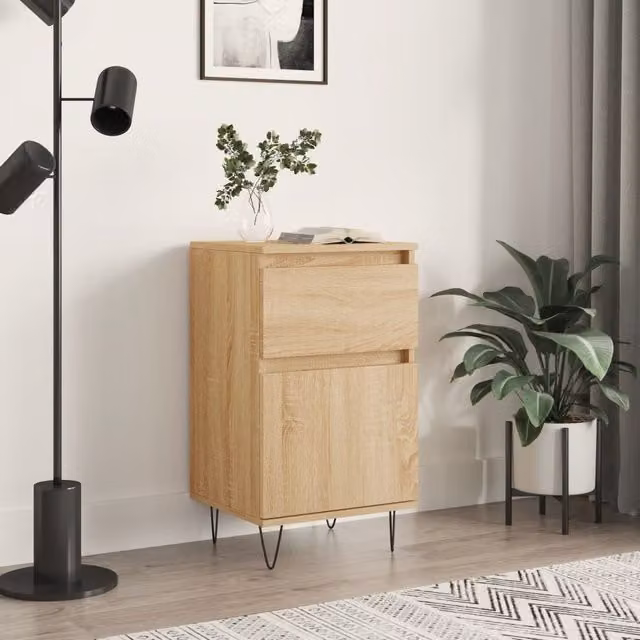 Berkfield Home Sonoma Oak Sideboard in Brown, W/D/H: 40 x 35 x 70 cm