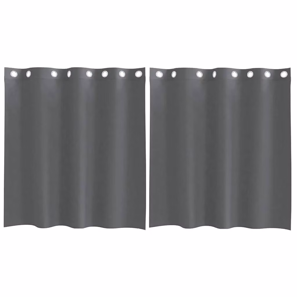 Berkfield Home Grey Transparent Voile Fabric Panel Curtains with Eyelets, 2 Pack, W/H: 140 x 140 cm – 2
