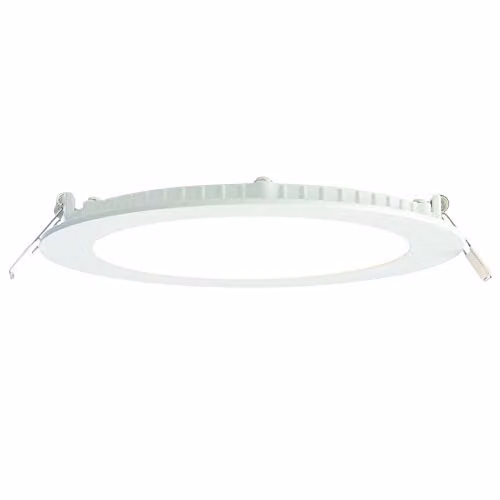 Loops Ultra Slim Round Flush Ceiling Light, 12W Cool White LED, 4000K, 780 Lumen, White