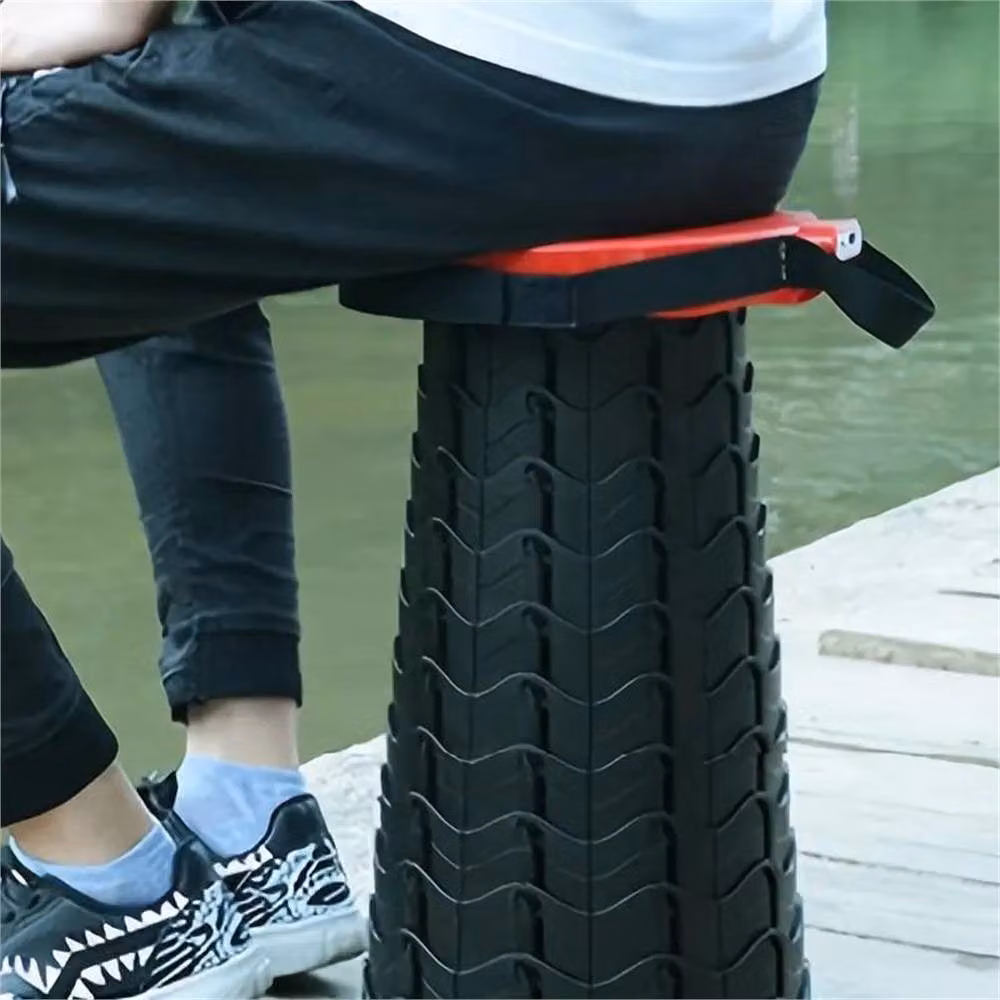 VOGREX Red Portable Folding Camping Stool, Collapsible Telescoping Outdoor Stool – 4