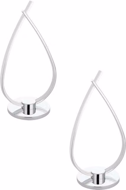 Loops 2 Pack Modern LED Table Lamps in Chrome and White with Aluminium and Plastic Finish – 1