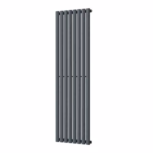 Omeara Anthracite Elliptical Tube Vertical Designer Radiator, W: 46.4 cm, H: 160 cm – 2