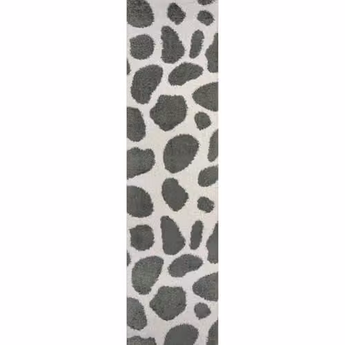 THE RUGS Soft Shaggy Area Rug in Sage Green, Modern Animal Print Patterned Carpet for Living Room and Bedroom, W: 80 cm, L: 300 cm