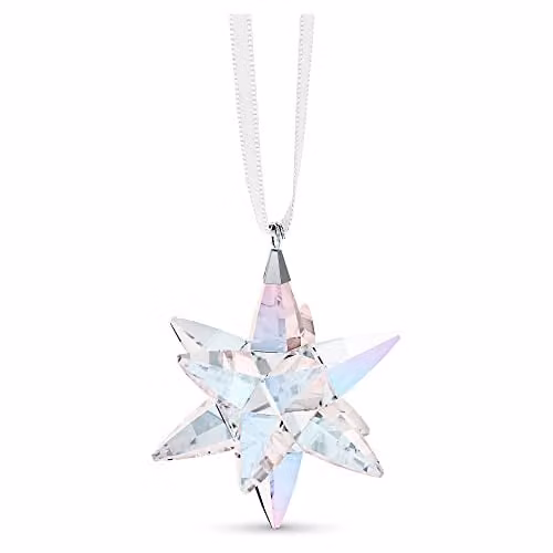 Swarovski Small Shimmering Star Ornament in Clear/White