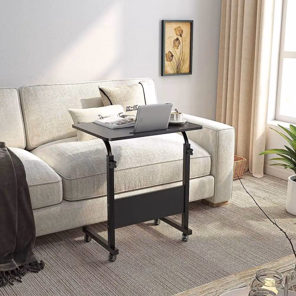 EONLION Black Portable Laptop Table with Height Adjustable Folding Top and Castors – 2