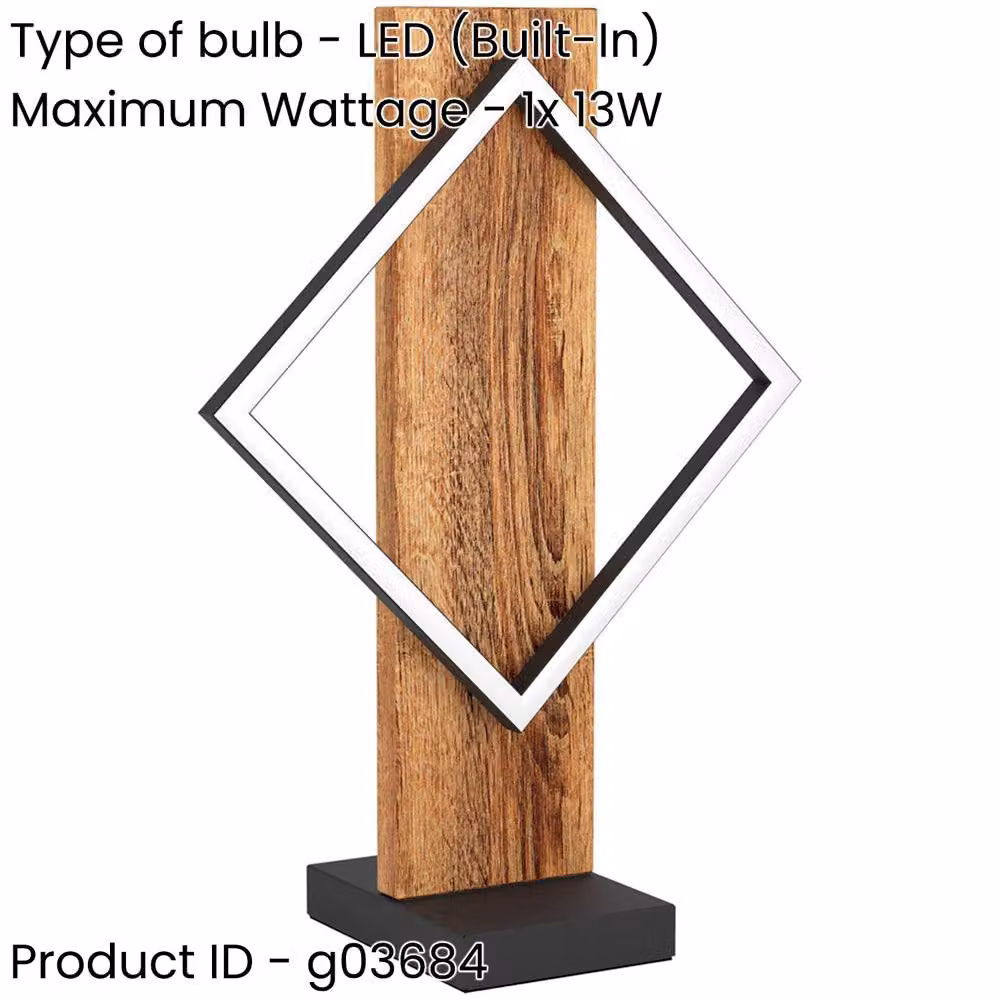 Loops 2 Pack Rustic LED Table Lamps in Black and Brown with Warm White Bulb Included – 2