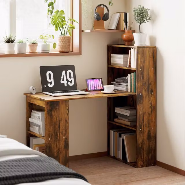 HOMCOM Modern Computer Desk in Brown