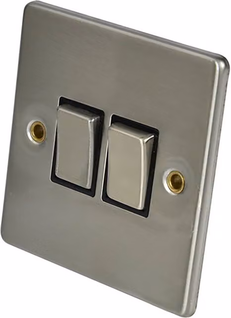 wilko Satin Chrome Two Way Switch in Silver